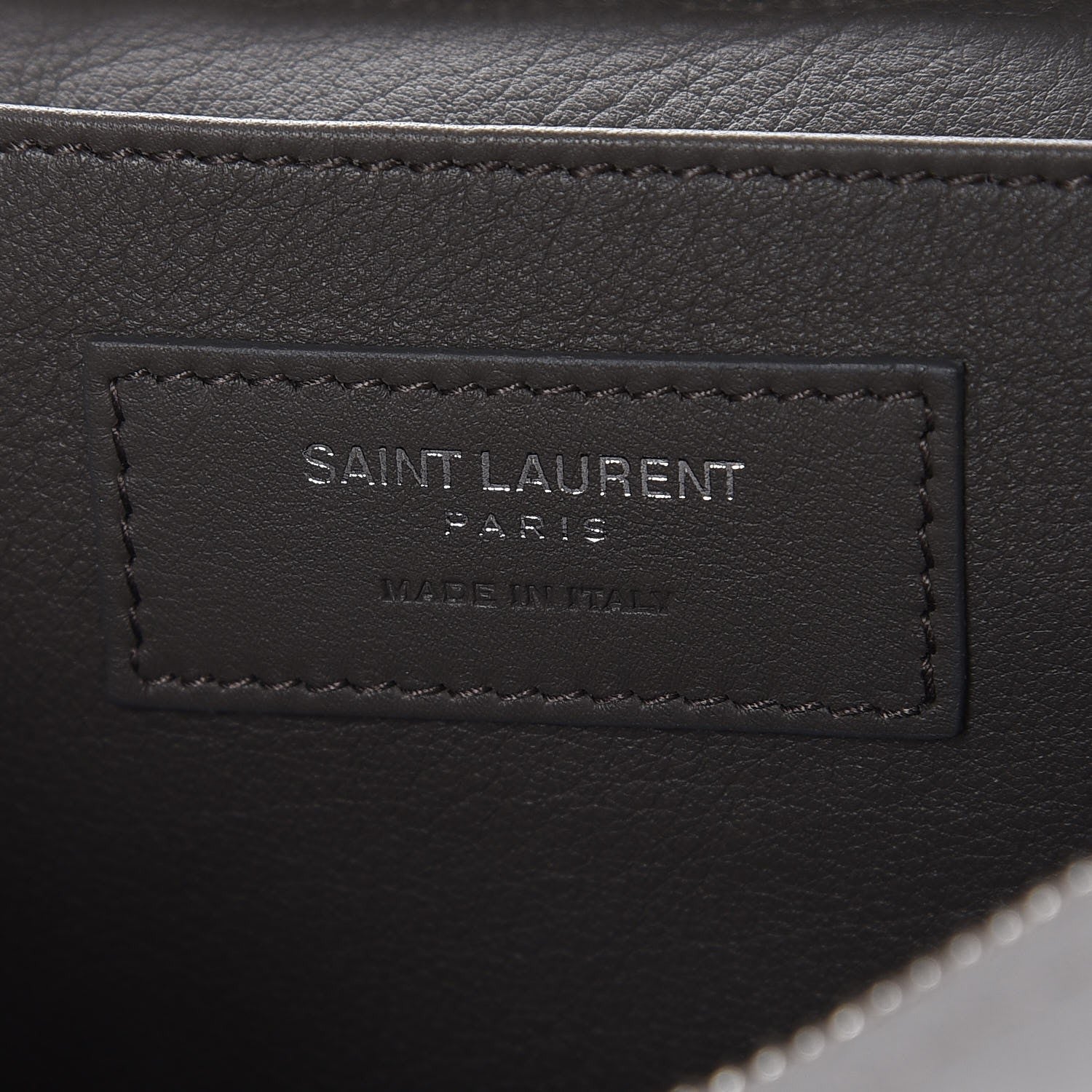 Saint Laurent Calfskin Crocodile Embossed Baby Monogram Downtown Cabas Earth 6 of 6