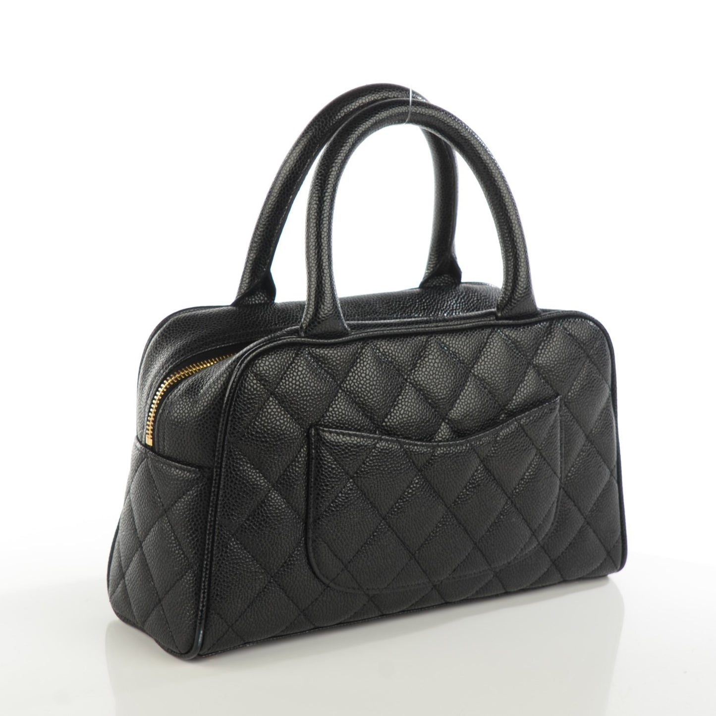 Caviar Quilted Small Bowler Black
