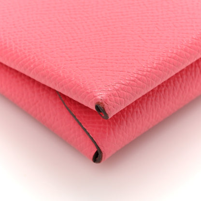 Hermes Epsom Calvi Duo Card Case Rose Azalee 8 of 12