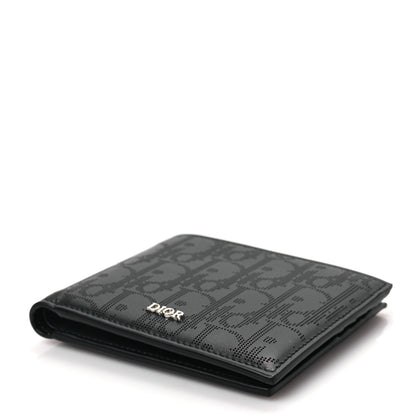 Christian Dior Calfskin Perforated Oblique Bi-Fold Do Galaxy Wallet Black 7 of 7