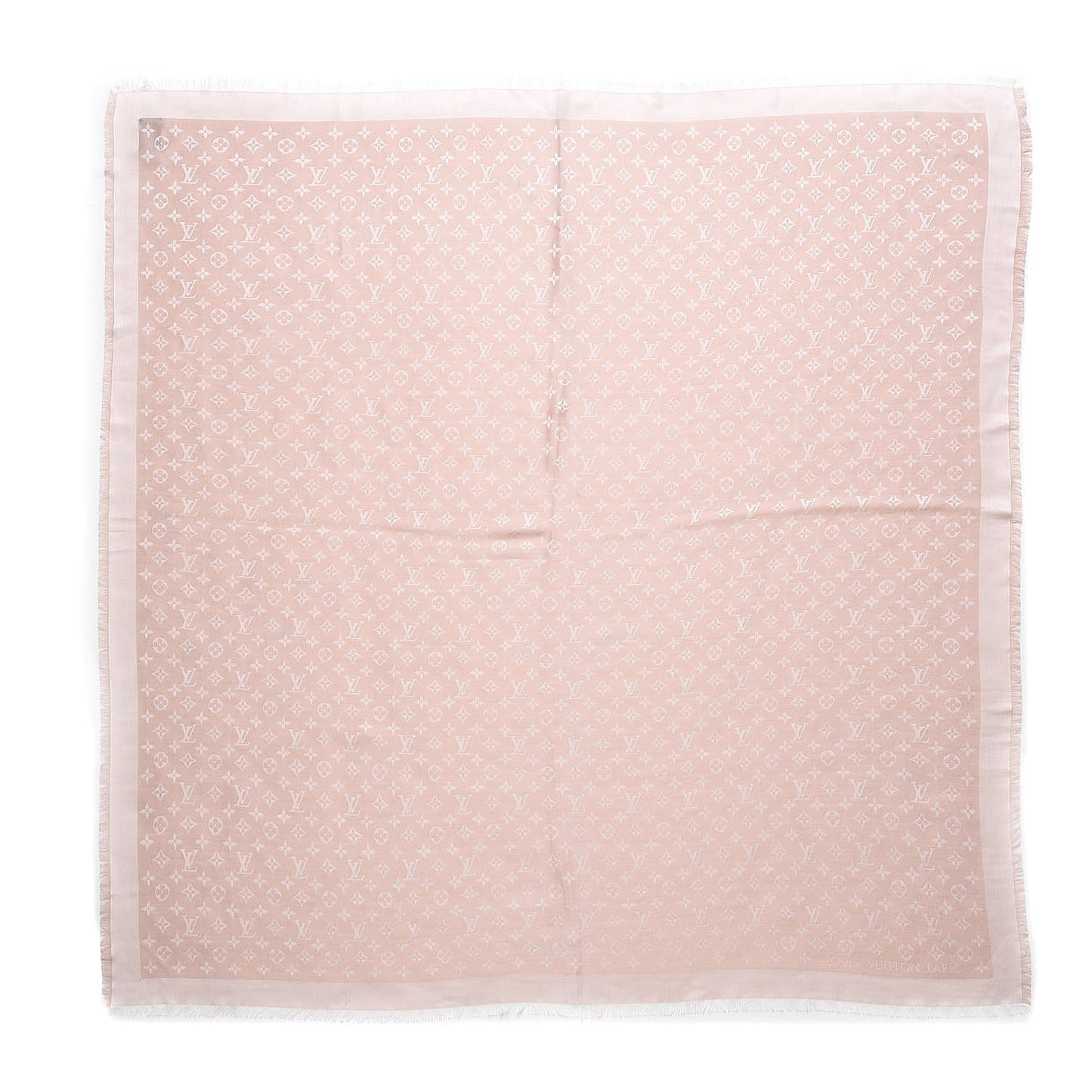 Silk Wool Monogram Shawl Rose