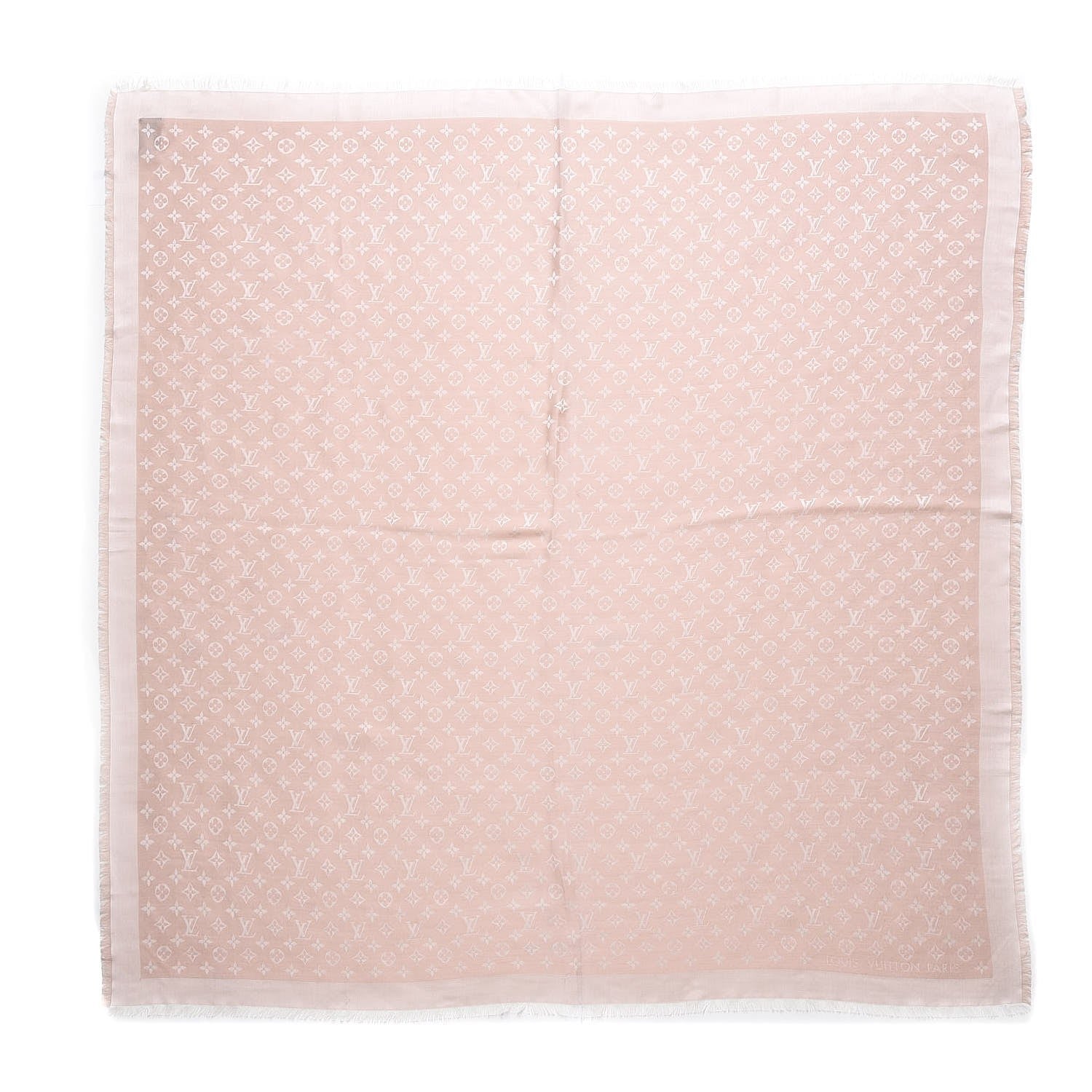 Louis Vuitton Silk Wool Monogram Shawl Rose 1 of 7