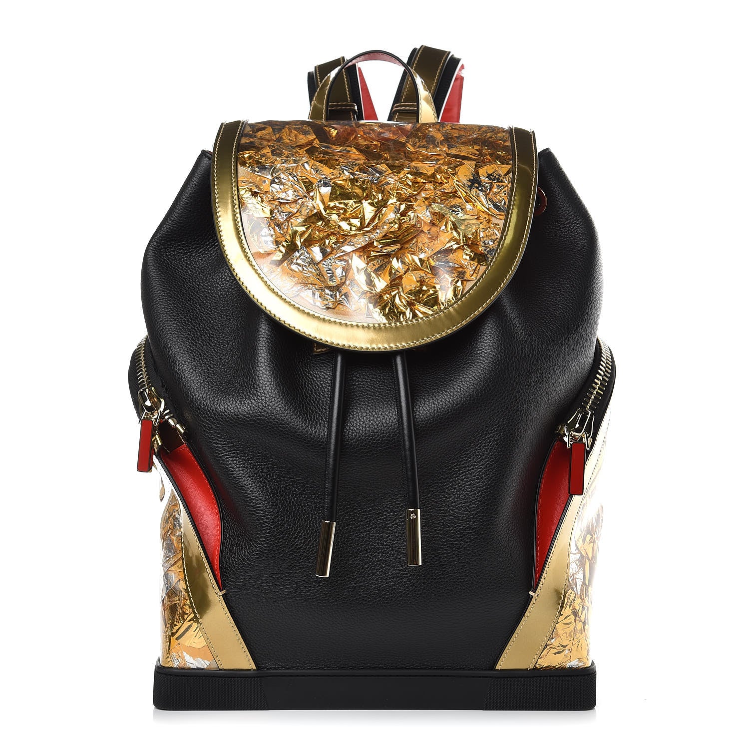 Christian Louboutin Calfskin PVC Explorafunk Backpack Gold Black 1 of 8