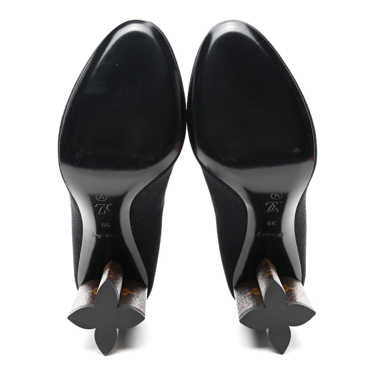 Louis Vuitton Monogram Stretch Fabric Silhouette Ankle Boots 39 Black 5 of 7