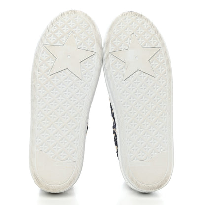 Christian Dior Canvas Oblique Embroidered Womens Solar Slip On Sneakers 38 Deep Blue 5 of 9