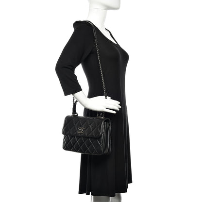 Chanel Lambskin Quilted Small Trendy CC Dual Handle Flap Bag Black 2 of 12