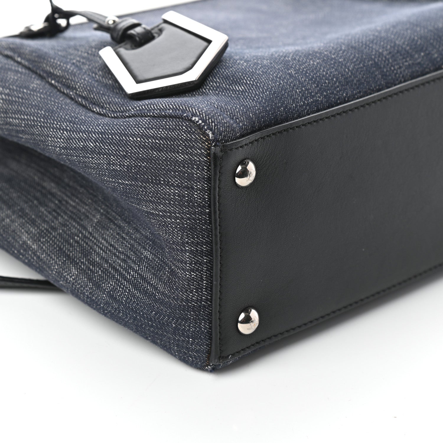 Fendi Denim Petite 2Jours Tote Blue Black 8 of 10