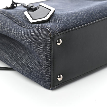 Fendi Denim Petite 2Jours Tote Blue Black 8 of 10