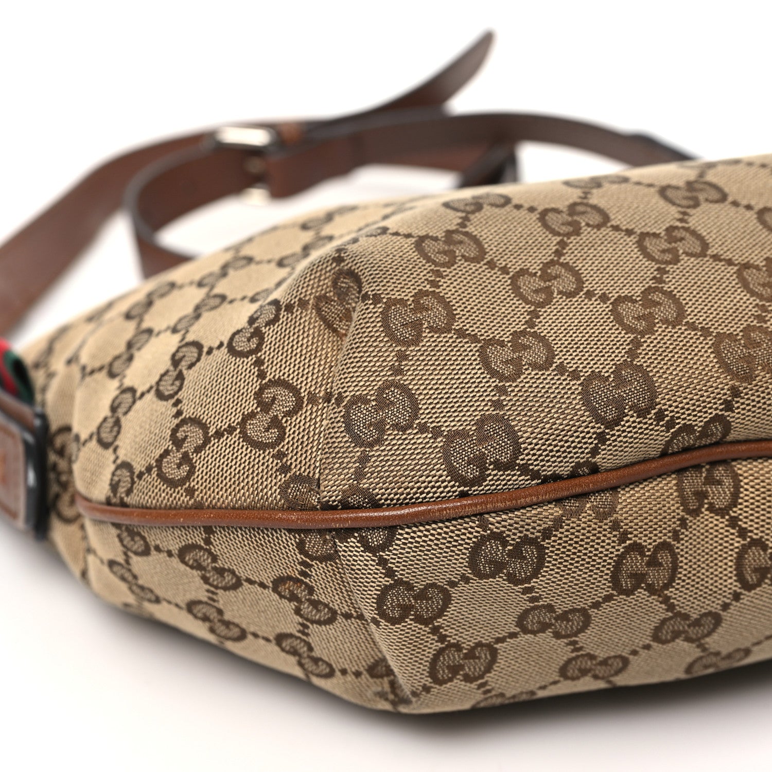 Gucci Monogram Medium Half Moon Hobo Brown 9 of 15