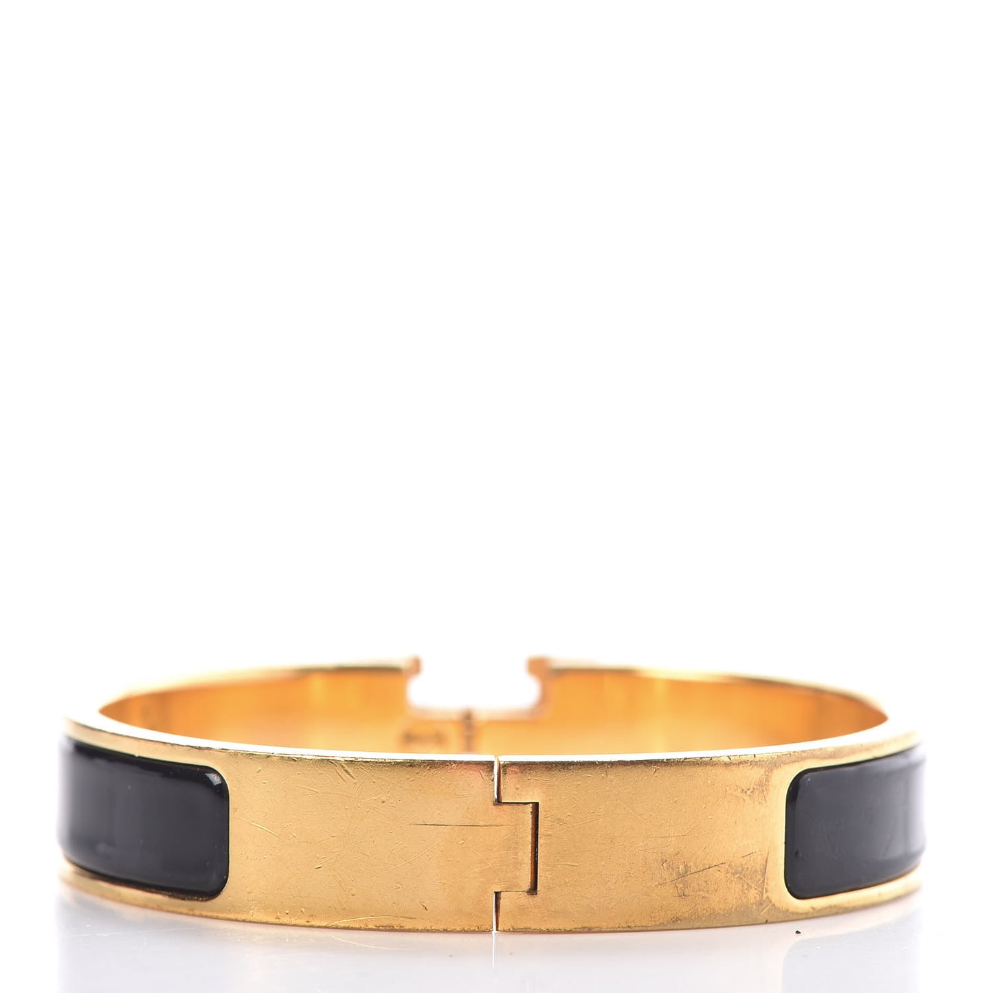 Enamel Narrow Clic Clac H Bracelet GM Black