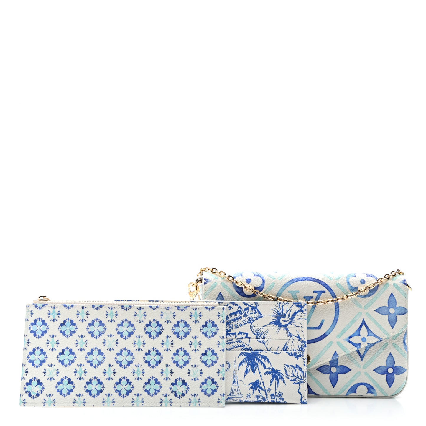 Monogram Giant By The Pool 2.0 Felicie Pochette Chain Wallet Lagoon Blue