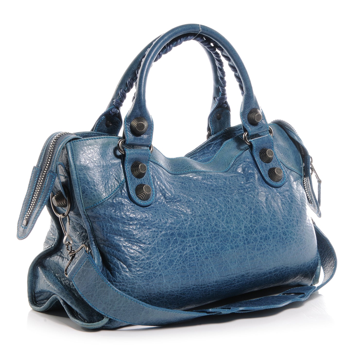 Chevre Giant 21 Gunmetal Hardware City Neiman Marcus Bleu
