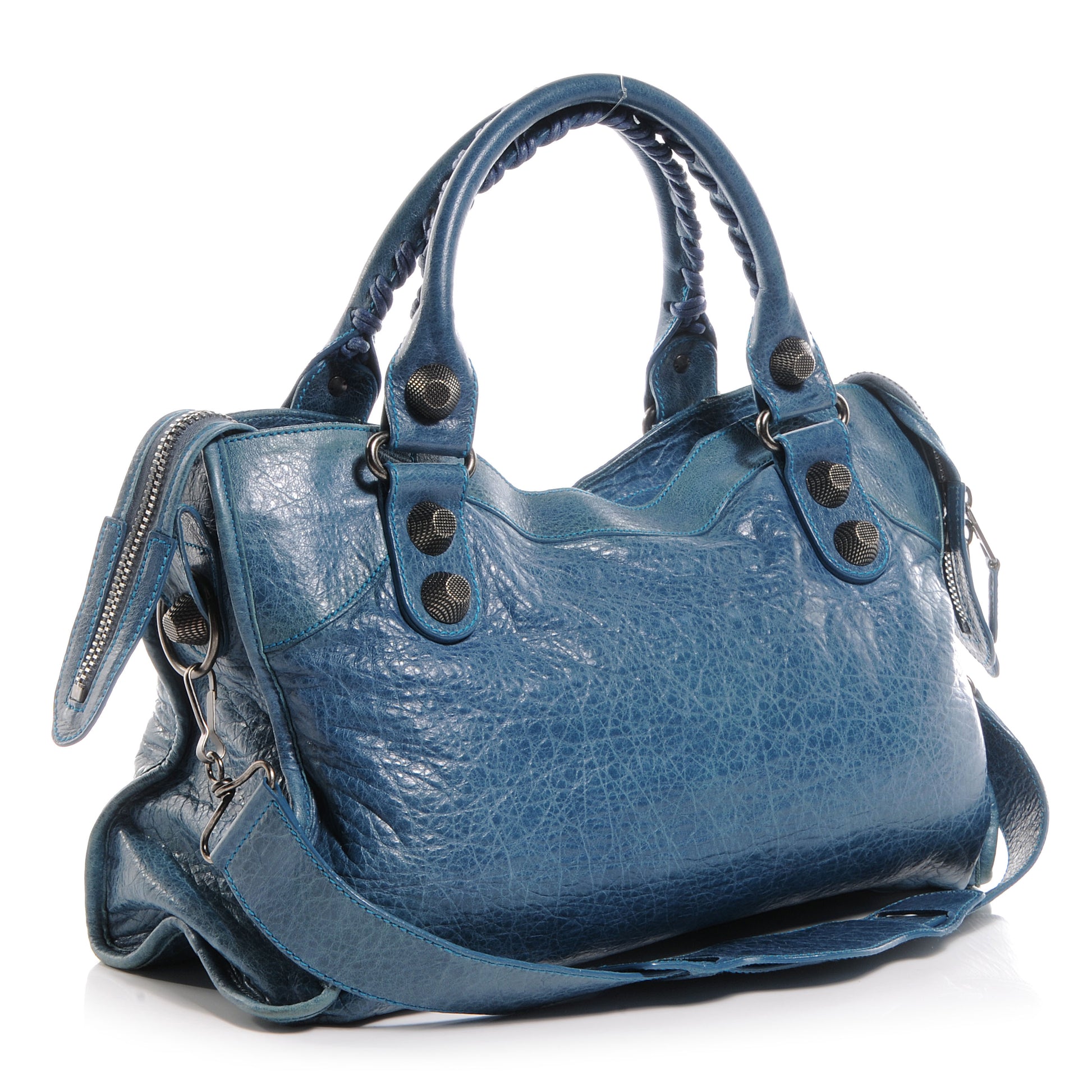 Balenciaga Chevre Giant 21 Gunmetal Hardware City Neiman Marcus Bleu 3 of 10