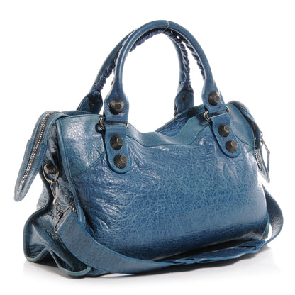 Balenciaga Chevre Giant 21 Gunmetal Hardware City Neiman Marcus Bleu 3 of 10