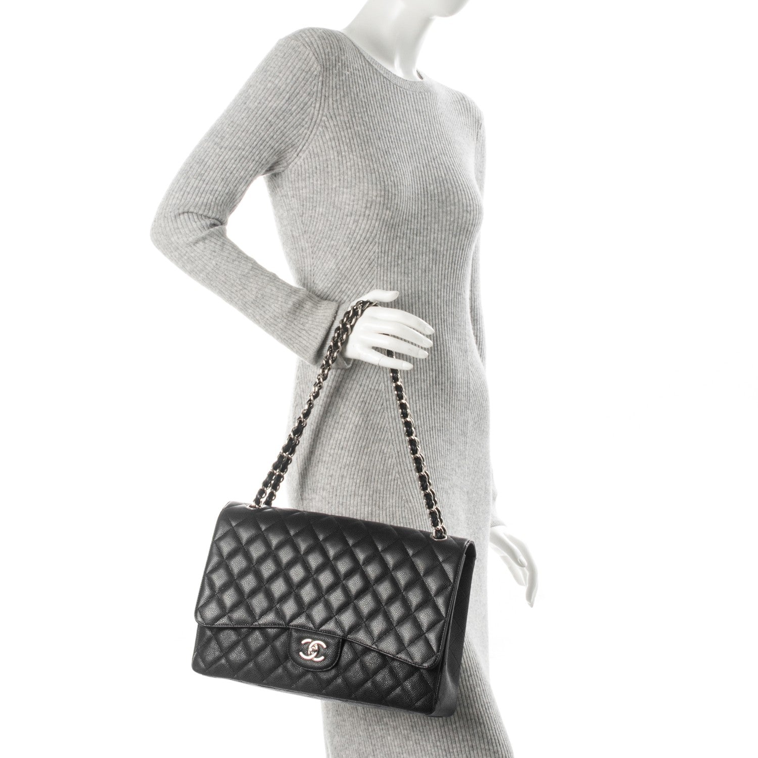 Chanel Caviar Quilted Maxi Single Flap Black 2 of 7