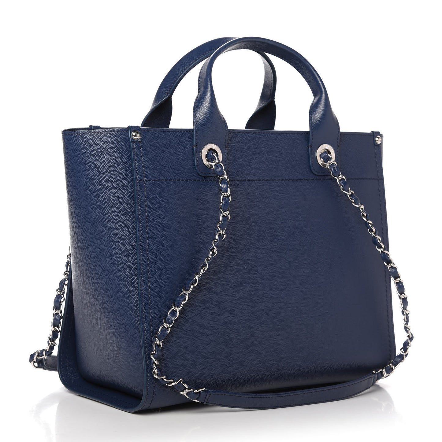 Caviar Small Studded Deauville Tote Navy