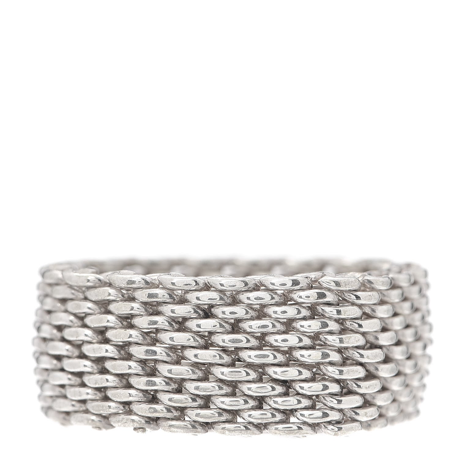 Tiffany Sterling Silver Mesh Somerset Ring 50 5.5 3 of 4