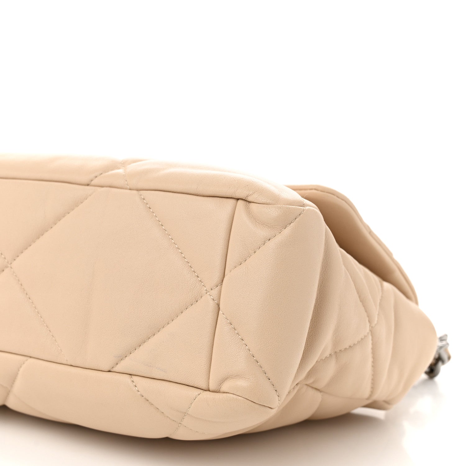 Chanel Lambskin Quilted Large Chanel 19 Flap Beige 10 of 10