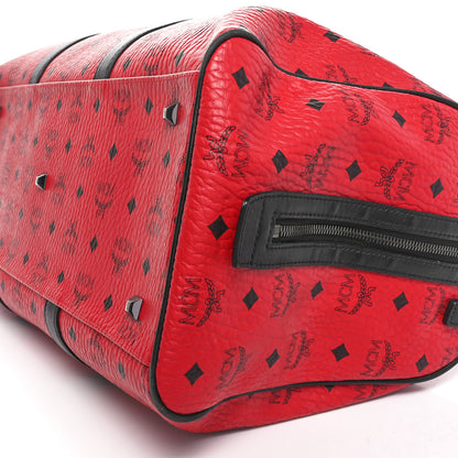 MCM Visetos Medium Traveler Weekender Bag Ruby Red 10 of 10