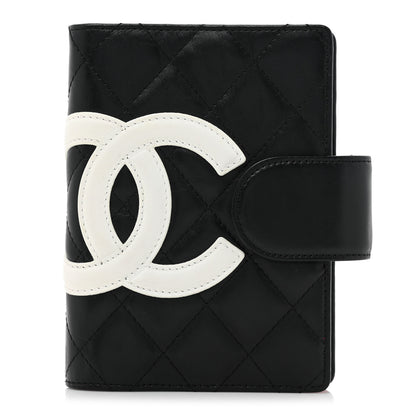 Chanel Calfskin Quilted Small Cambon Agenda Planner Black White 1 of 13