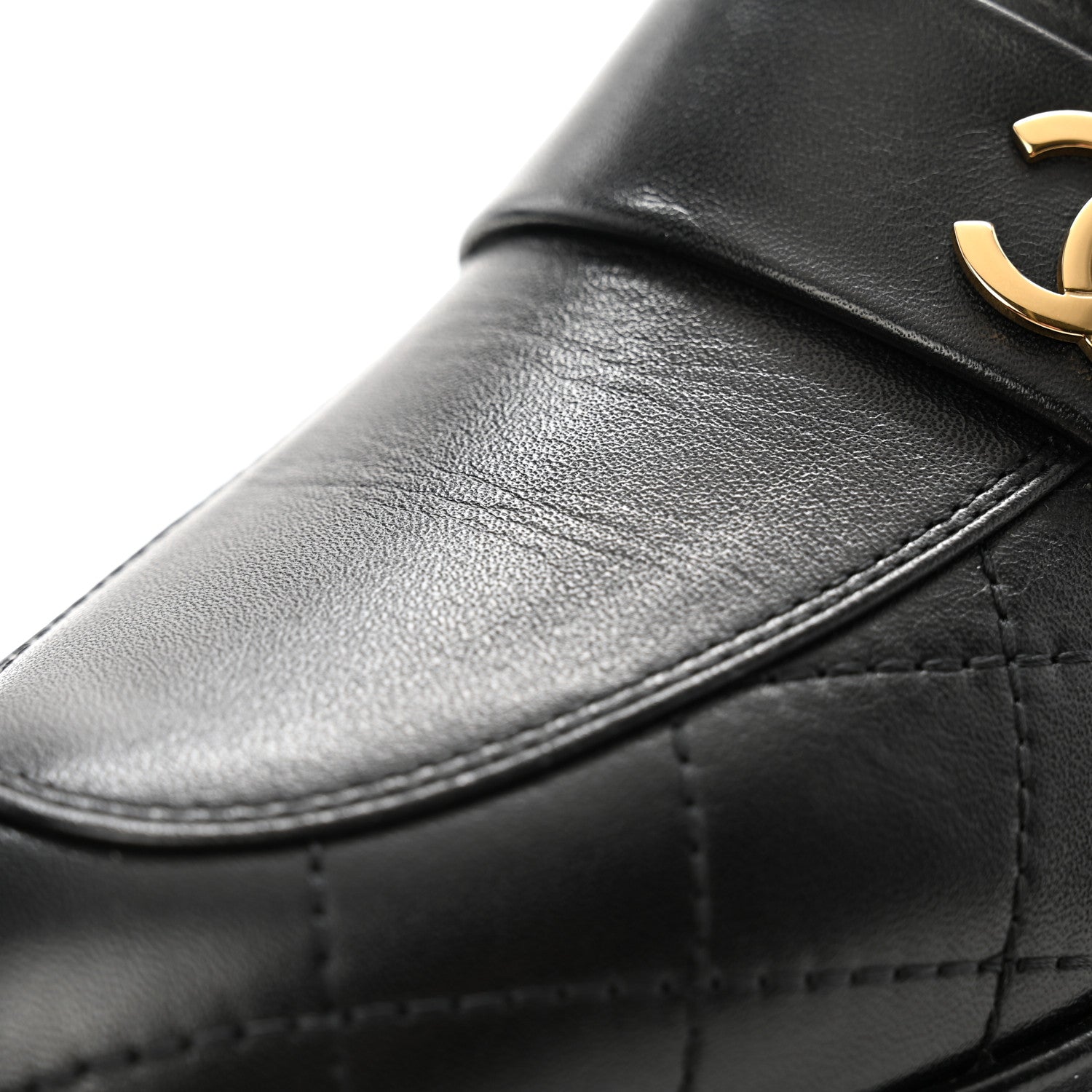 Chanel Calfskin Quilted CC Mocassin Loafers 41 Black 10 of 12