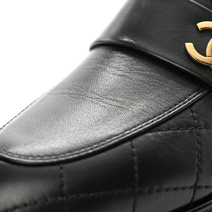 Chanel Calfskin Quilted CC Mocassin Loafers 41 Black 10 of 12