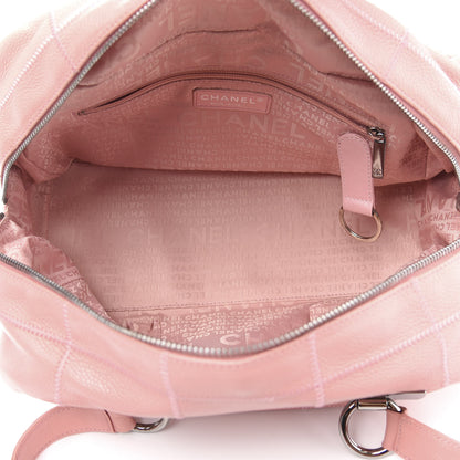 Chanel Caviar Square Stitched Bowler Pink 5 of 11