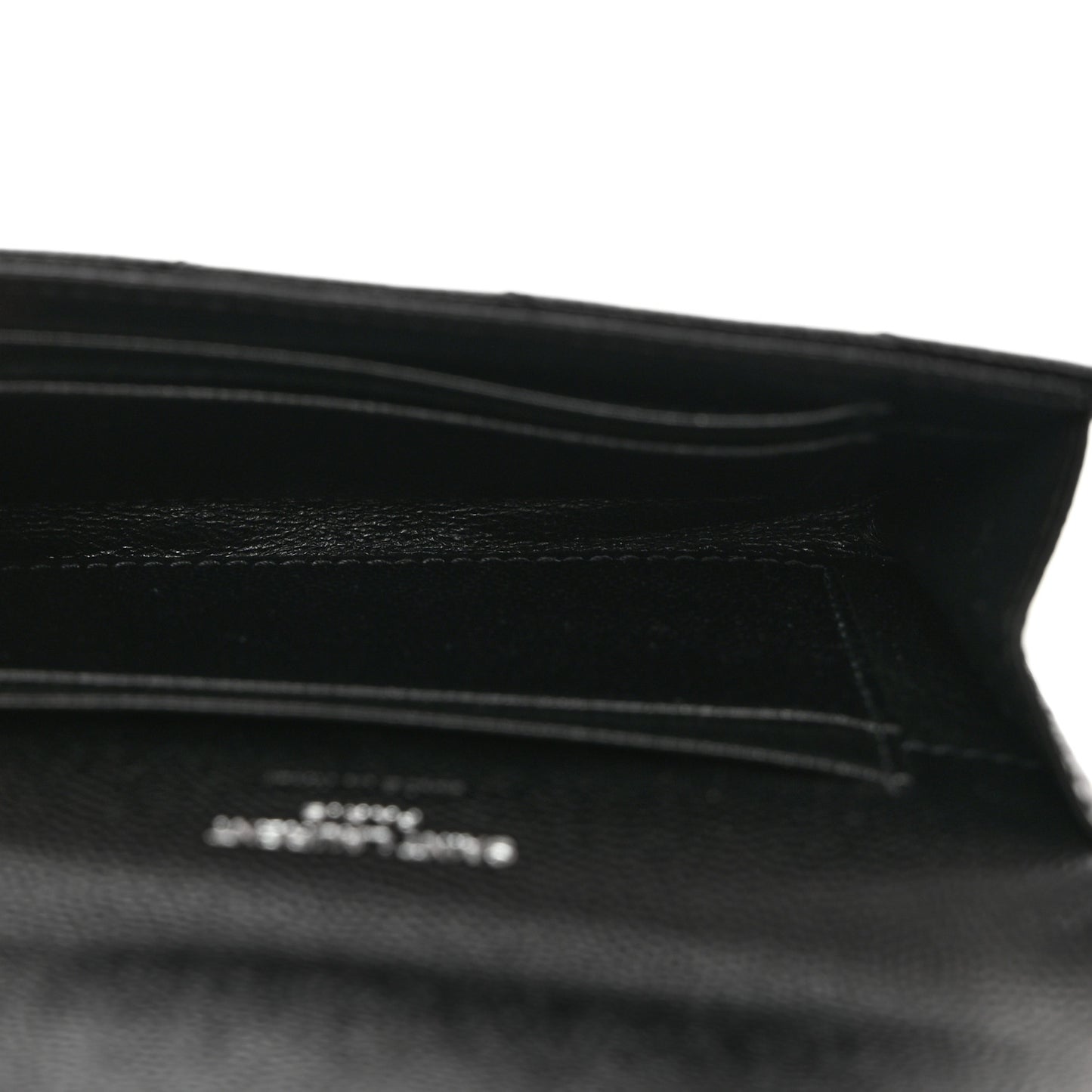 Grain De Poudre Matelasse Chevron Small Monogram Envelope Wallet Black