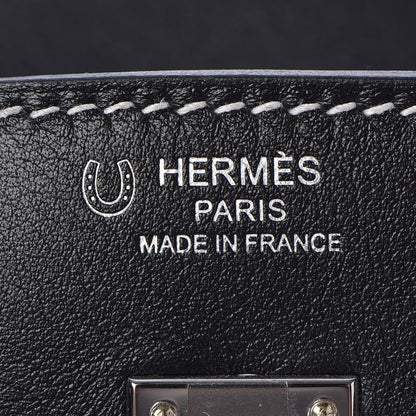 Hermes Swift Horseshoe Birkin 25 Black White 20 of 35