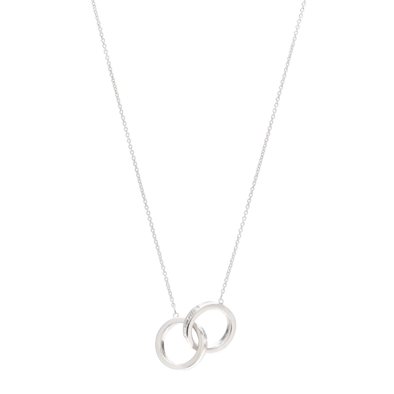 Tiffany Sterling Silver 1837 Interlocking Circles Pendant Necklace 1 of 6