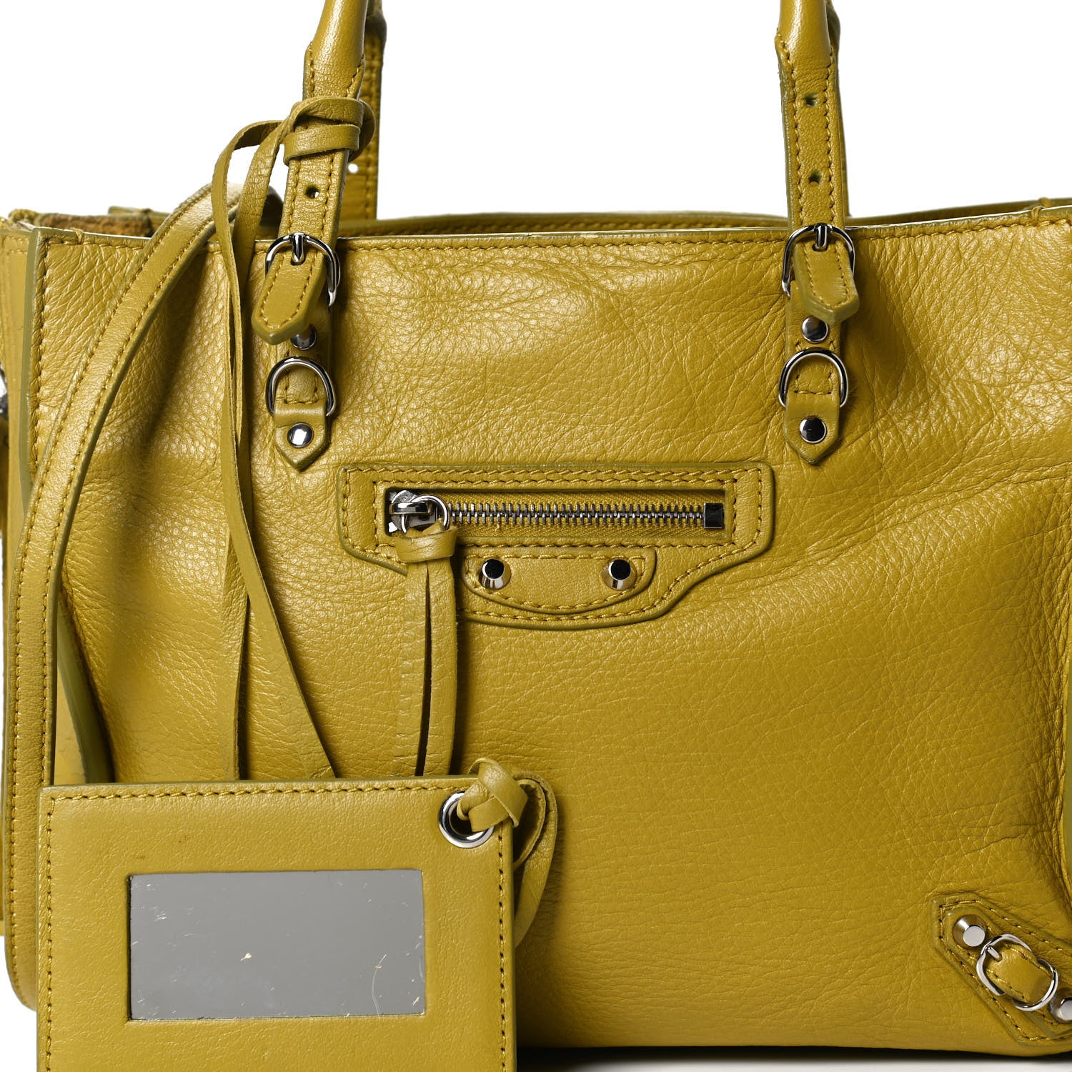 Balenciaga Veau Papier A4 Zip Around Tote Jaune Epi 7 of 11