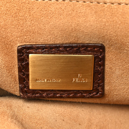 Fendi Crocodile Large Peekaboo Iconic Satchel Brown 6 of 16