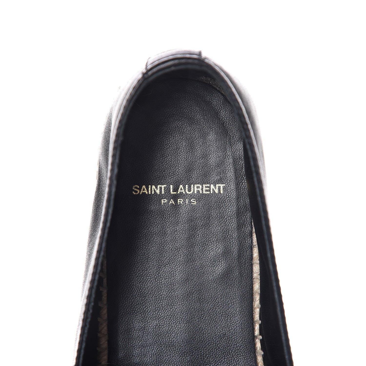 Saint Laurent Nappa Stitched Logo Espadrilles 40.5 Black 10 of 11