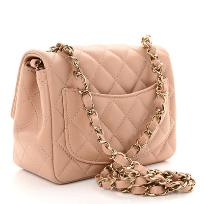 Chanel Lambskin Quilted Mini Square Flap Beige 3 of 10