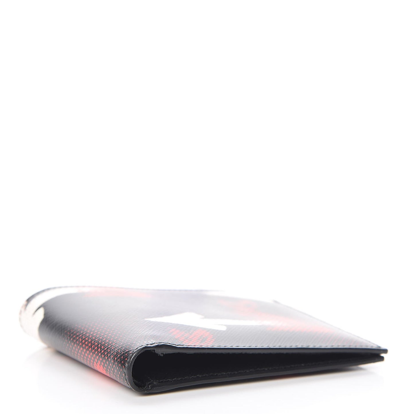 Saffiano Stampato Rabbit Print Bi-Fold Compact Wallet Black White