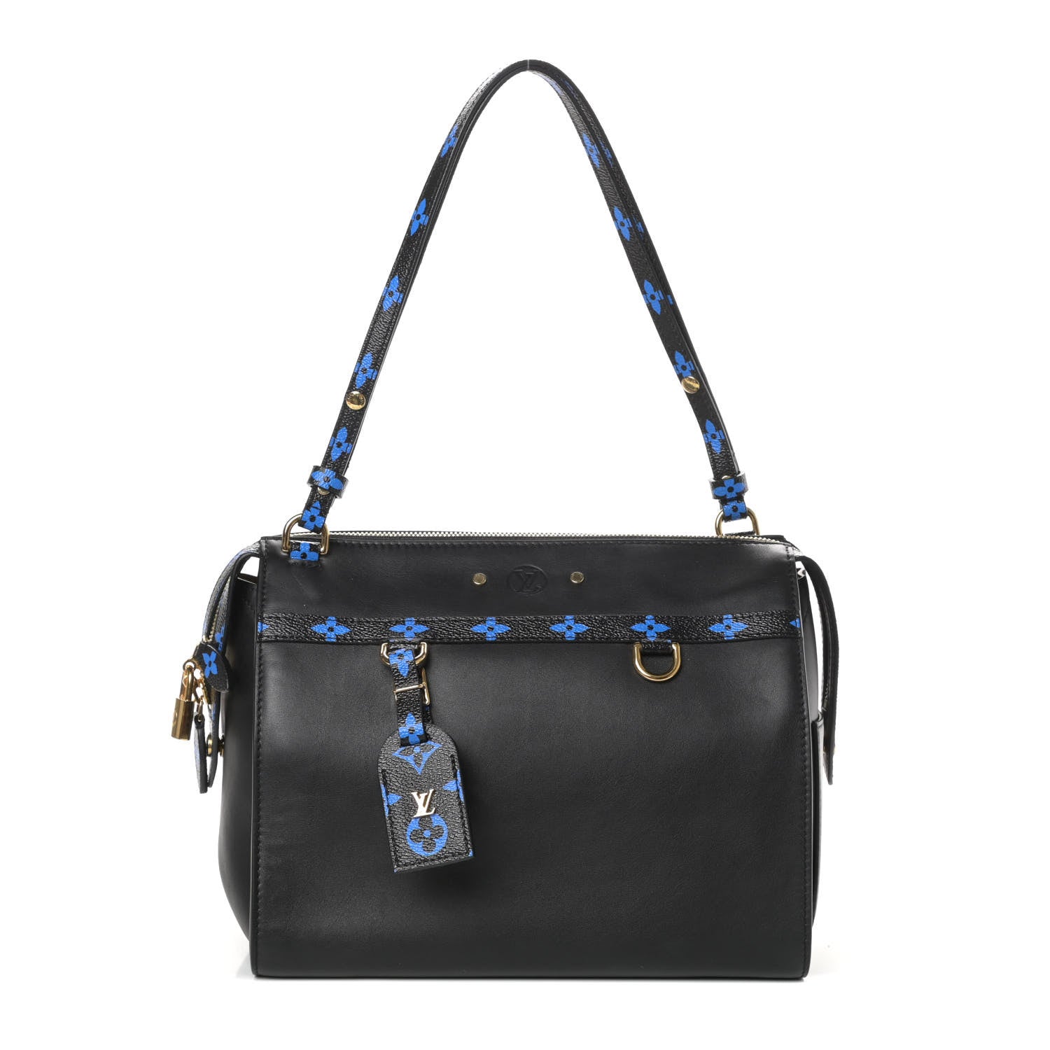 Louis Vuitton Smooth Calfskin Colored Monogram Speedy Amazon MM Blue Black 1 of 10