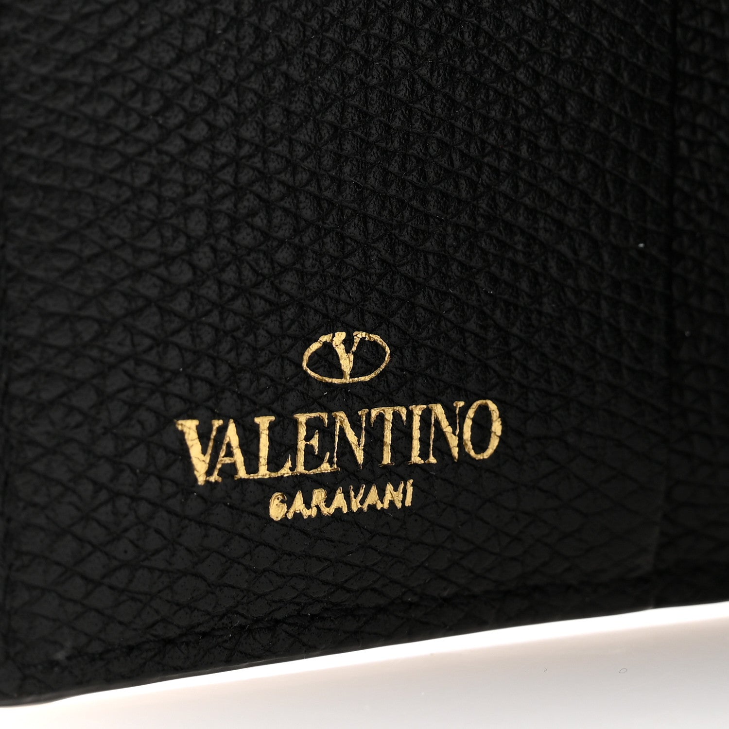 Valentino Garavani Grainy Calfskin VSling Compact Wallet Black 6 of 6