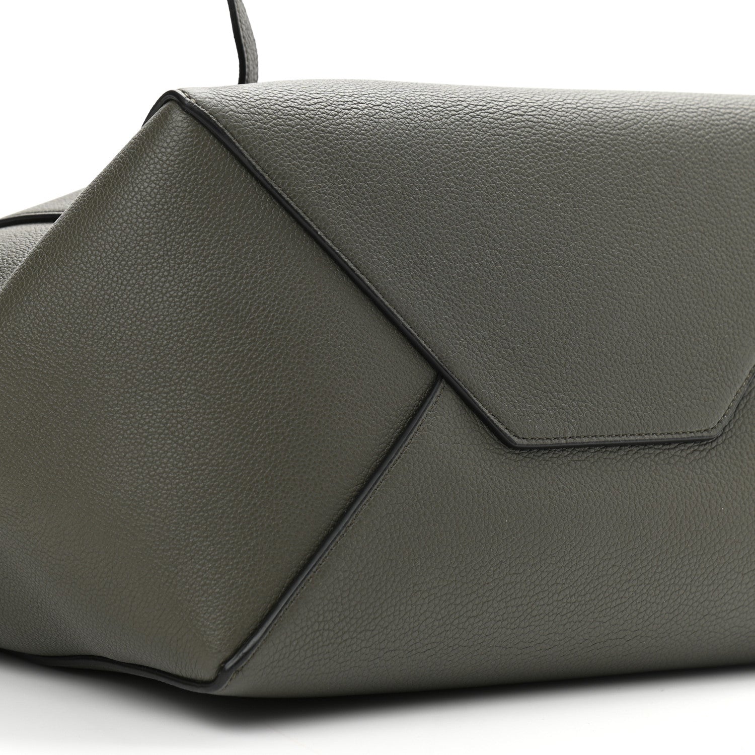 Celine Soft Grained Calfskin Small Belt Cabas Phantom Army Green 7 of 9