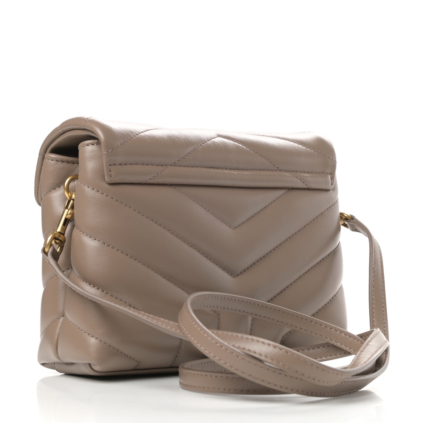 Calfskin Y Quilted Monogram Toy Loulou Crossbody Bag Taupe