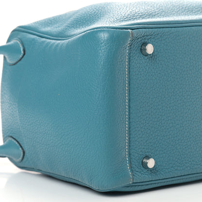 Hermes Taurillon Clemence Lindy 30 Blue Jean 8 of 15