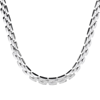 Cartier 18K White Gold Diamond Maillon Panthere Necklace 1 of 5