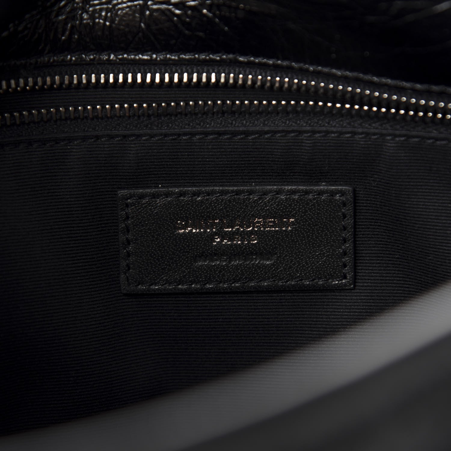 Saint Laurent Crinkled Calfskin Matelasse Monogram Baby Niki Chain Satchel Black 8 of 11
