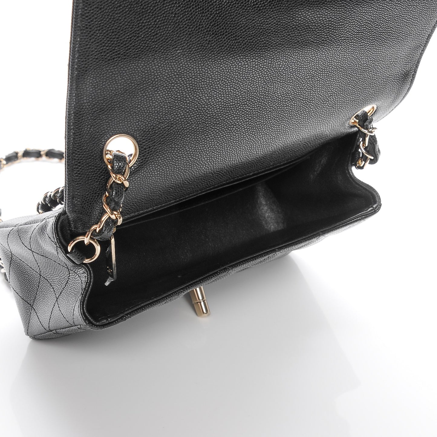 Caviar Quilted Mini Rectangular Flap Black