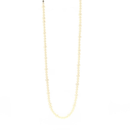 Chanel Crystal Pearl CC Long Necklace Gold 1 of 5