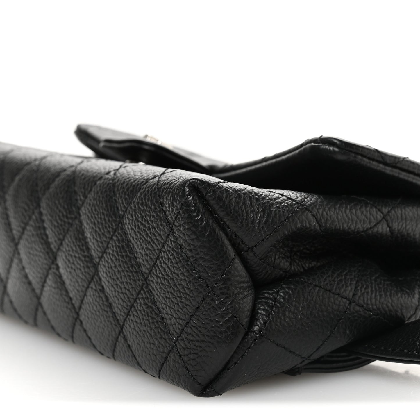 Grained Calfskin Quilted 2.55 Reissue Flap Belt Bag Clutch Black