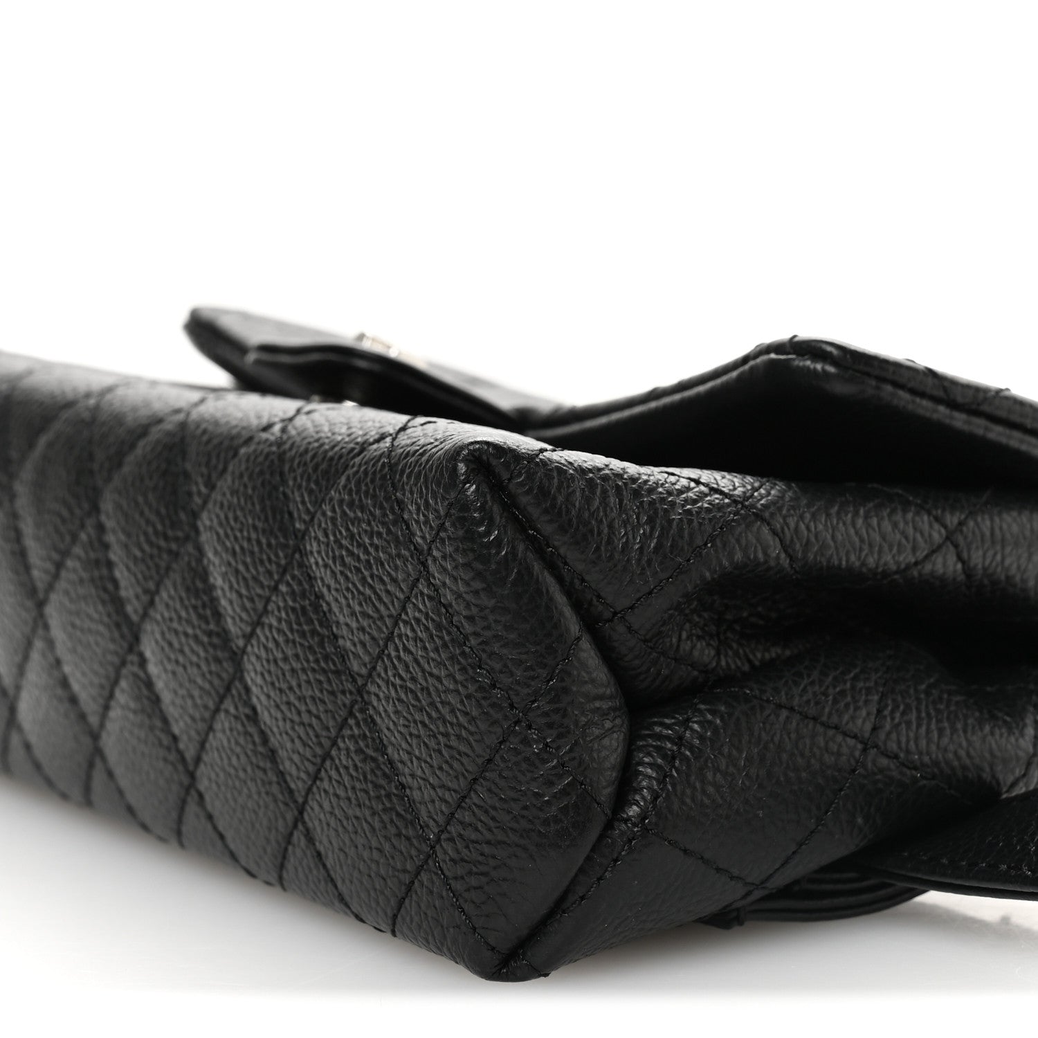 Chanel Grained Calfskin Quilted 2.55 Reissue Flap Belt Bag Clutch Black 11 of 12