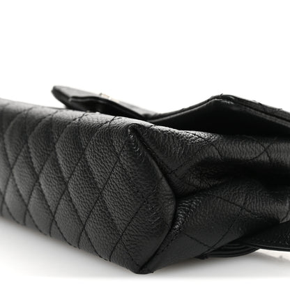 Chanel Grained Calfskin Quilted 2.55 Reissue Flap Belt Bag Clutch Black 11 of 12