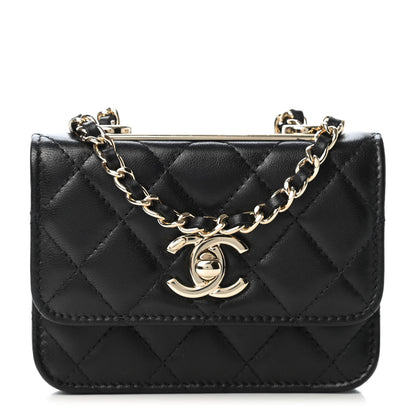 Chanel Lambskin Quilted Trendy CC Card Holder On Chain Black 1 of 4