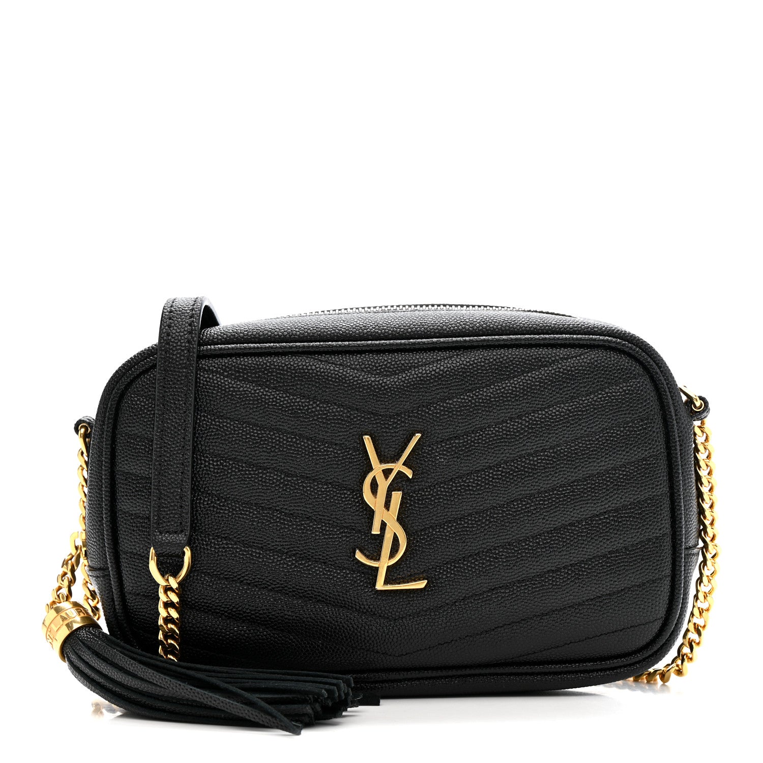 Saint Laurent Grain De Poudre Matelasse Monogram Mini Lou Camera Bag Black 1 of 11