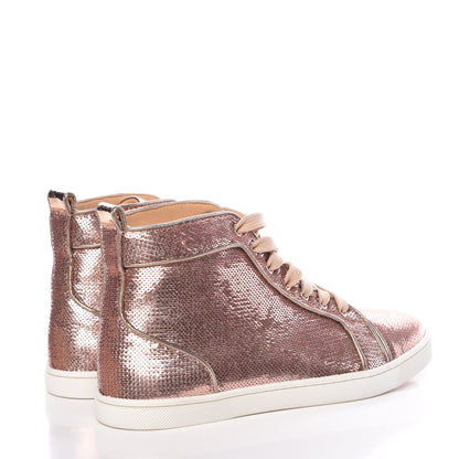 Christian Louboutin Metallic Sequin Bip Bip Orlato Flat Sneakers 37 Nude 4 of 11